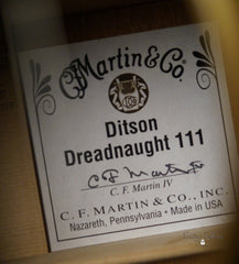Martin Ditson Dreadnaught 111 interior label