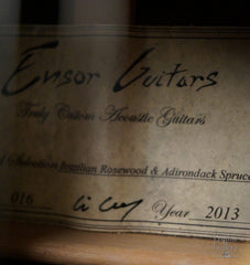 Ensor ES guitar label