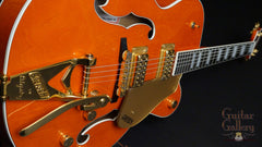 Gretsch 6120 archtop guitar orange front