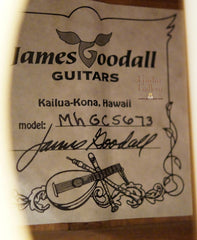 Goodall guitar label