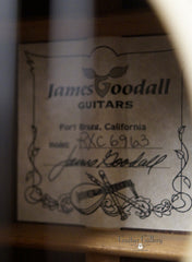 Goodall RXC guitar interior label