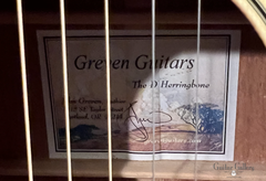 Greven Herringbone D guitar label