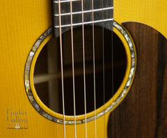 Hewett quilted Mahogany D guitar rosette