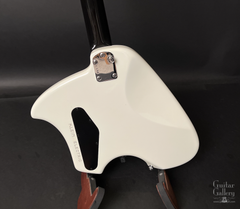 Klein headless white electric guitar back