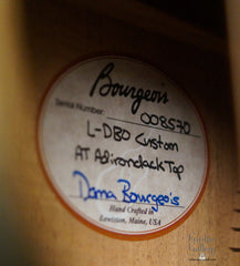 Bourgeois Custom L-DBO guitar label