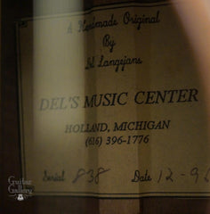 Langejans W-6 guitar label