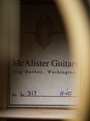 McAlister Lucas 13 fret guitar interior label