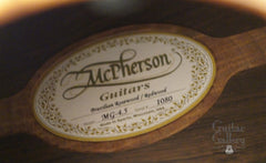 McPherson MG-4.5 Brazilian rosewood guitar label