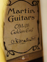 Martin OM-28GE guitar label