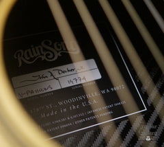RainSong V-PA1100NS parlor guitar interior label