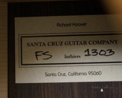 Santa Cruz FS Guitar interior label