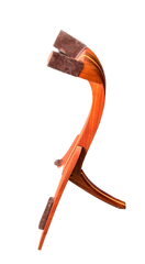 Sapele & Maple guitar stand side view by Solid Ground stands