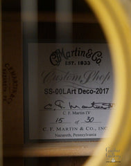 Martin SS-00L Art Deco guitar label
