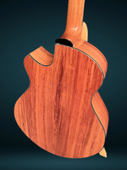 Strahm Eros cutaway Honduran rosewood guitar back