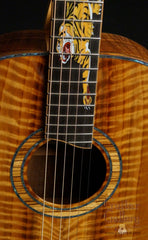 Leach guitar with tiger inlay on ebony fretboard