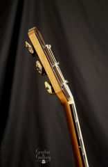 L J Williams Ancient Kauri Whitebait Tui guitar with Sea Turtle inlay handmade tuner buttons