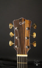 L J Williams Ancient Kauri Whitebait Tui guitar with Sea Turtle inlay headstock