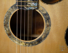L J Williams Ancient Kauri Whitebait Tui guitar rosette
