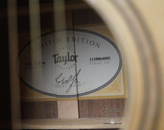 Taylor GCe 12-Fret Ltd Ed Guitar label
