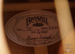Branzell D guitar label