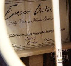 Ensor ES guitar label