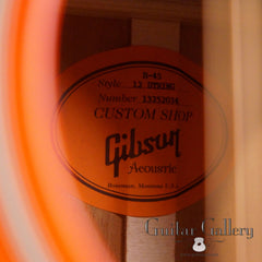 Gibson B-45 custom12 string guitar label