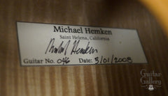 Hemken Hybrid Guitar label