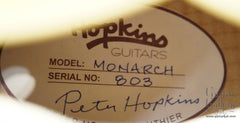 Hopkins Monarch archtop label