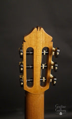Kenny Hill custom classical guitar back of headstock