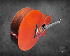Majestic brand, steel string guitar, end view