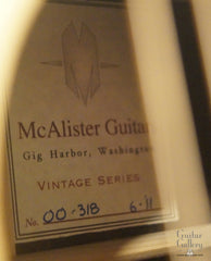 McAlister 00-12 guitar label