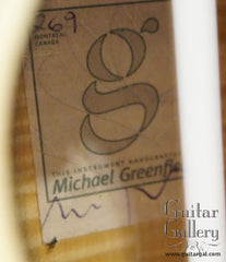 Greenfield C2 Nylon Jazz Guitar label