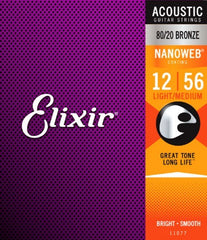 Elixir Nanoweb 11077 light medium guitar strings