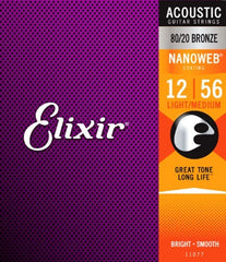 Elixir Nanoweb 11077 light medium guitar strings