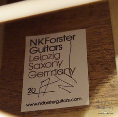 NK Forster tenor guitar label