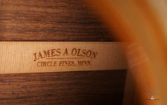 Olson SJ guitar interior brand