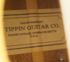 Tippin 000-12 Sunburst Guitar label