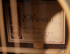 Kathy Wingert Parlor guitar label